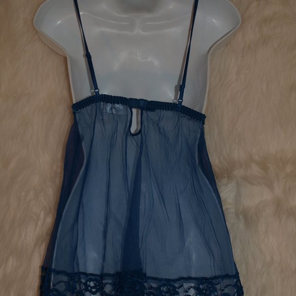 FREDRICK'S OF HOLLYWOOD BABYDOLL Blue Lace SIZE S USED ONCE - Picture 7 of 10